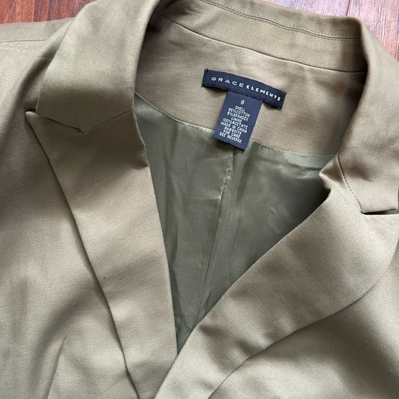 Grace Elements Green Blazer Double-Breasted Suit Jacket Women’s Size 8 - Picture 3 of 5